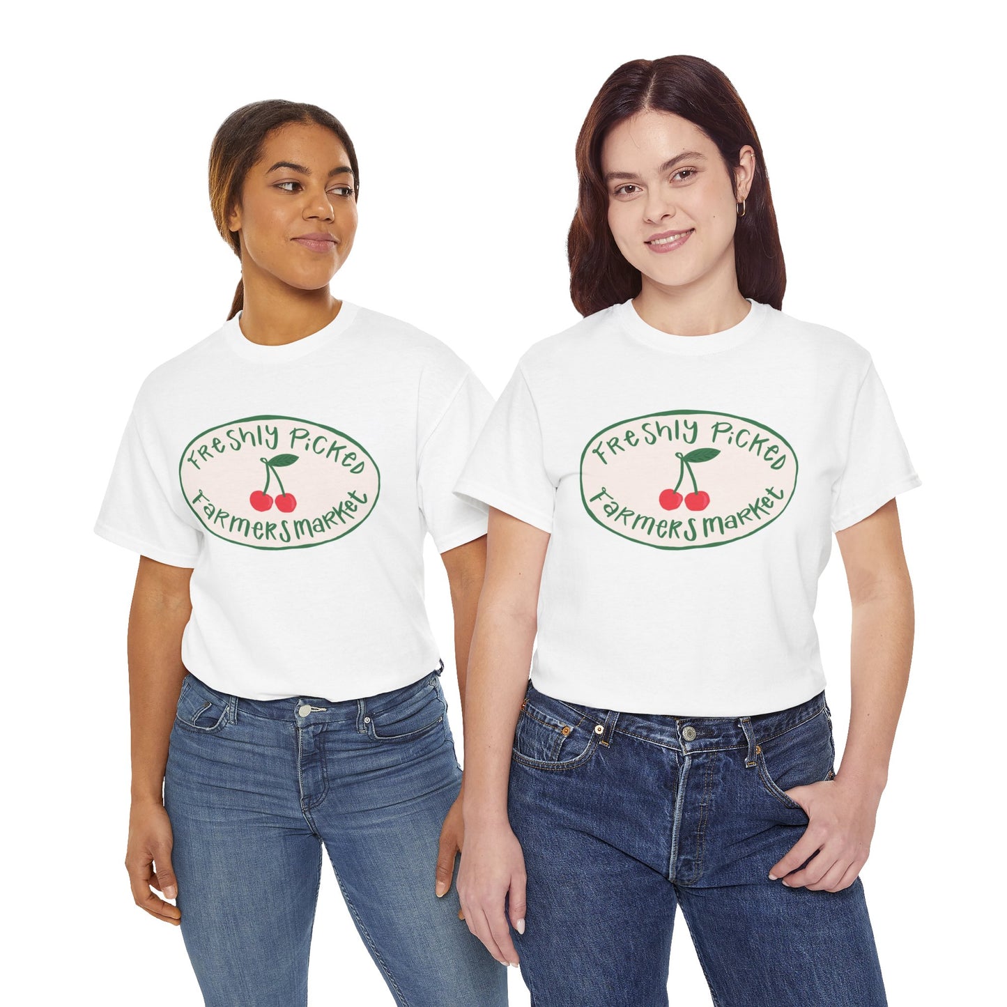 Freshly Picked Farmers Market Graphic T Shirt Retro Men's Heavy Cotton Tee
