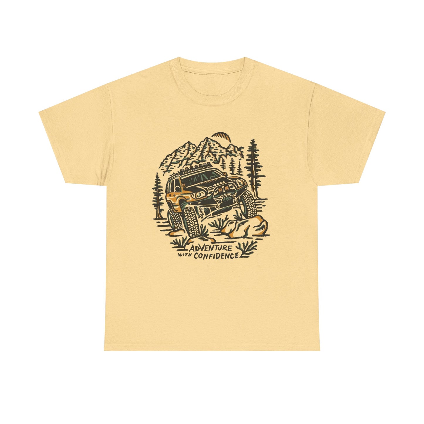 Adventure With Confidence Offroading Graphic T Shirt Unisex Heavy Cotton Tee