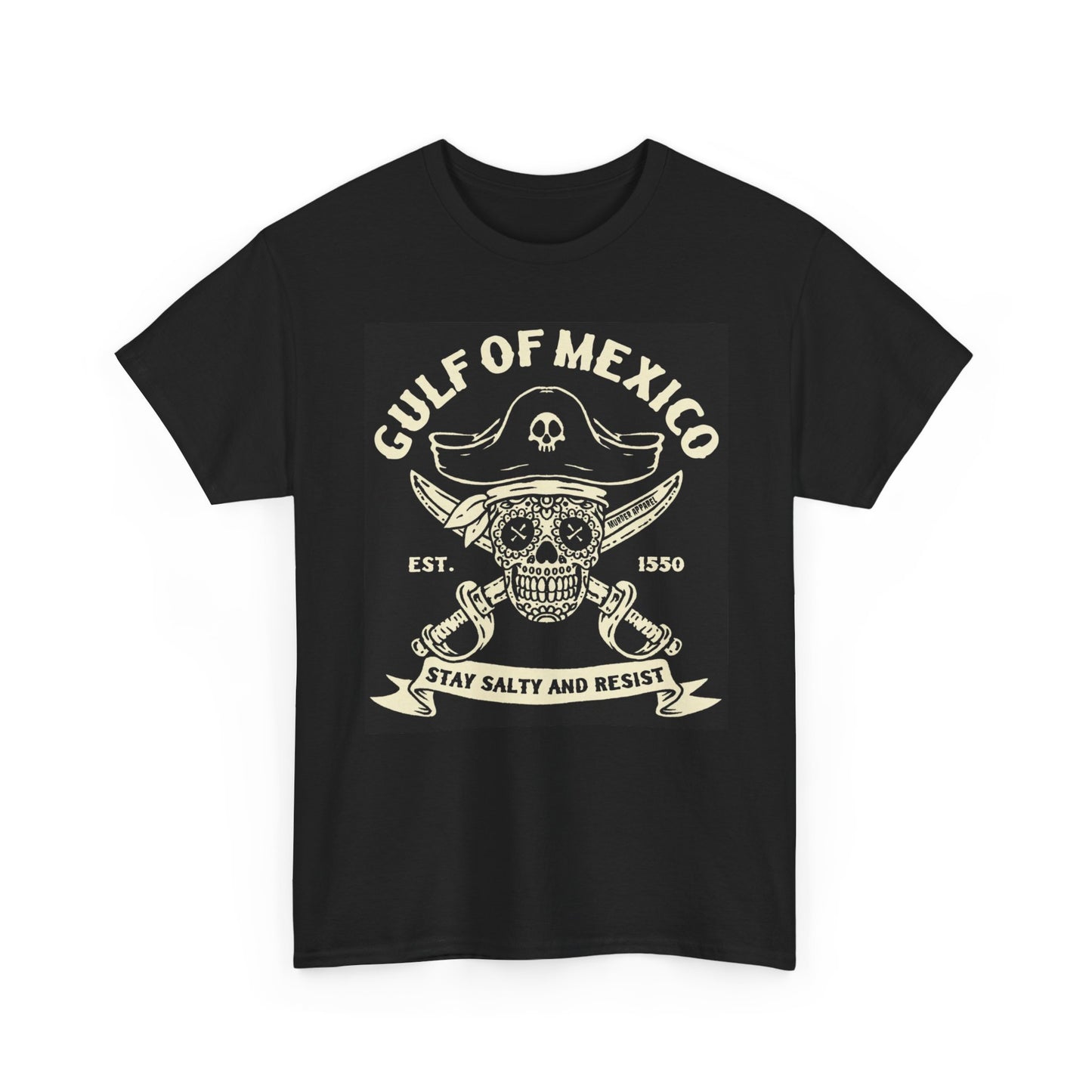 Gulf Of Mexico Graphic T Shirt Resist Pirate Unisex Heavy Cotton Tee