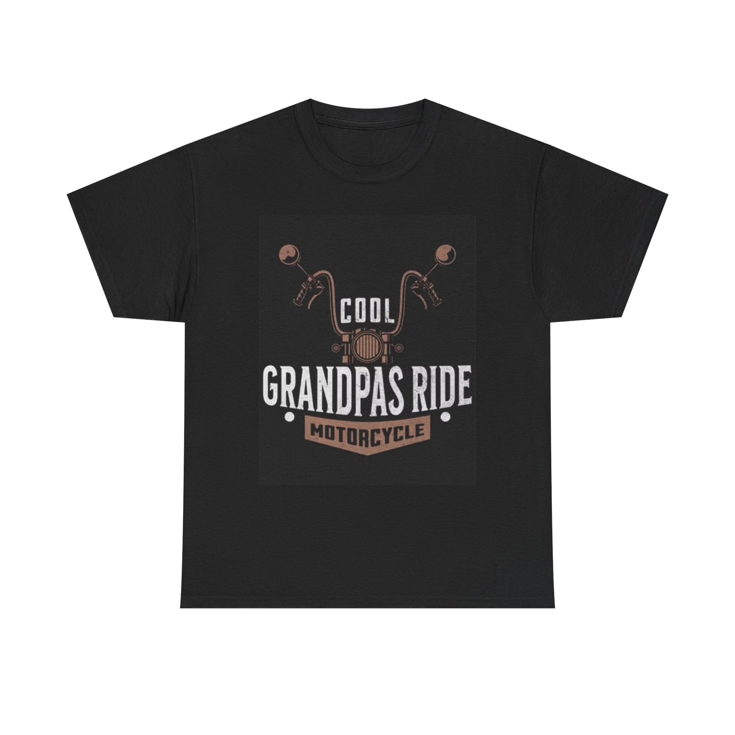 Grandpas Cool Ride Graphic T Shirt Motorcycles Graphic Unisex Heavy Cotton Tee
