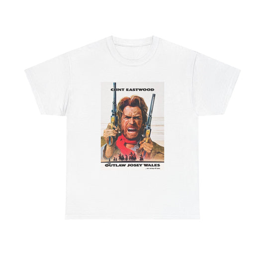 Clint Eastwood Tshirt Outlaw Vintage Movie Poster Josey Wales Unisex Heavy Tee