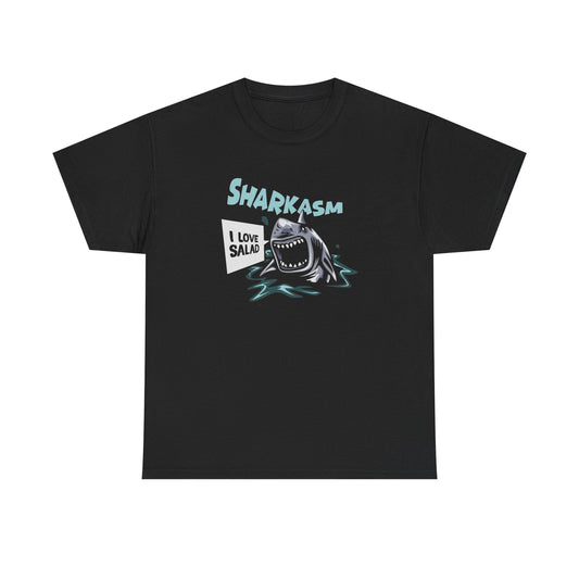 Sharkasm Funny Great White Graphic T-Shirt Comfy Cotton Tee Brand NEW