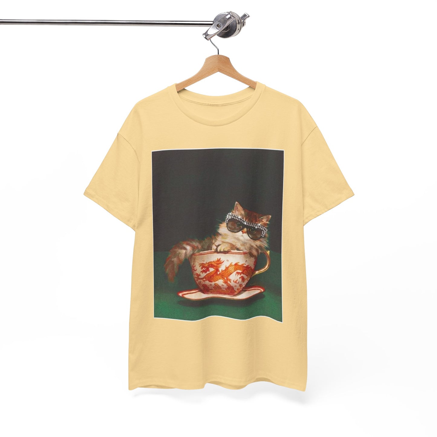 Cat in Tea Cup Graphic T Shirt