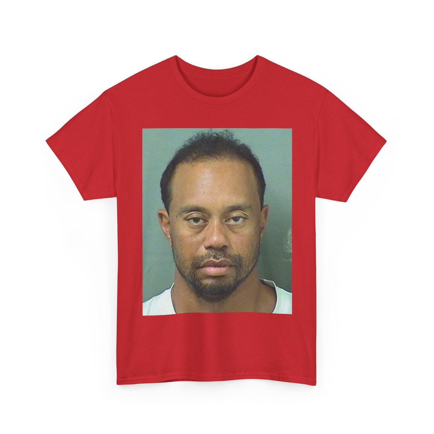 Tiger Woods Tshirt Funny Mugshot Golf Masters Golfing Unisex Heavy Cotton Tee