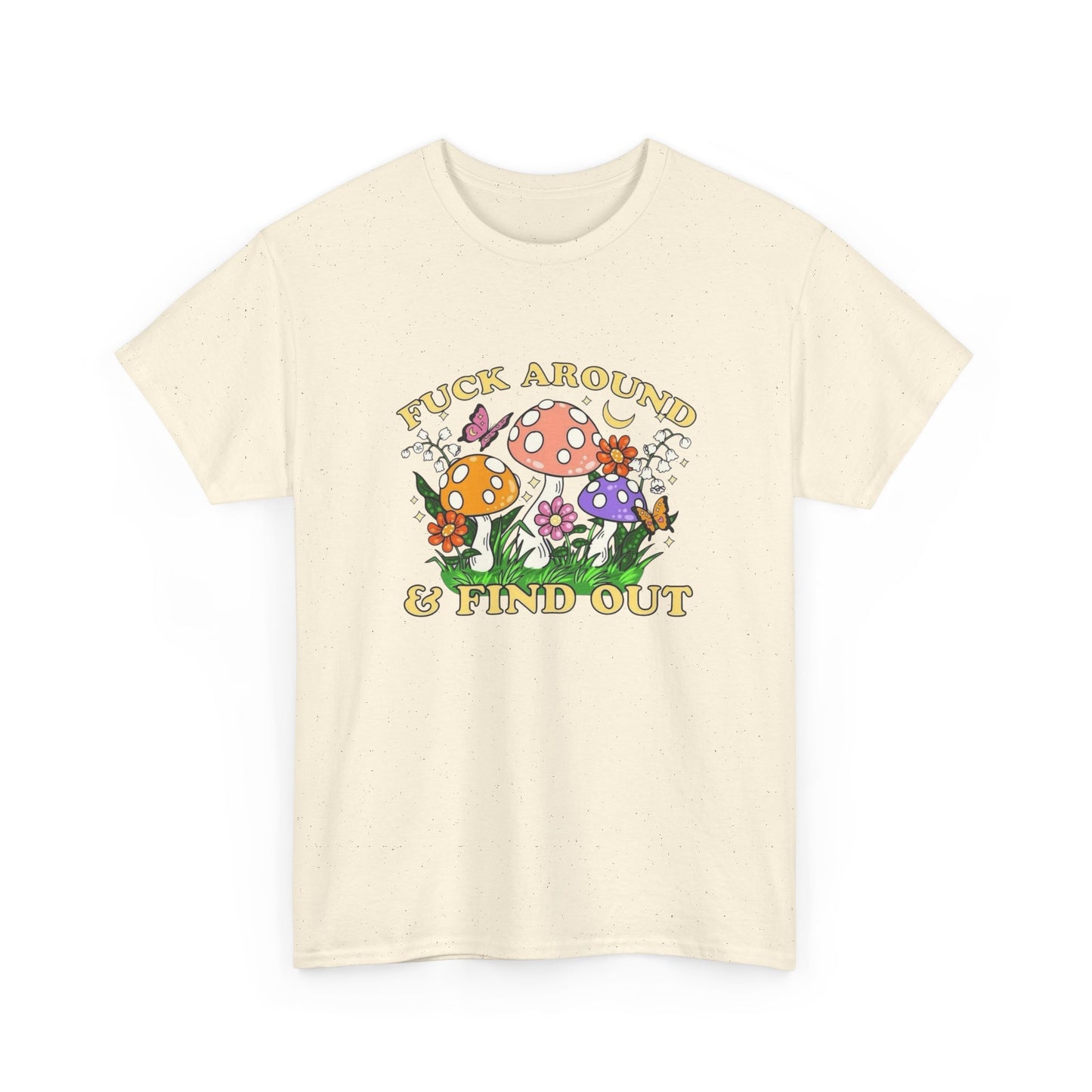 Funny Mushroom Trip Graphic T Shirt Unisex Heavy Cotton Tee