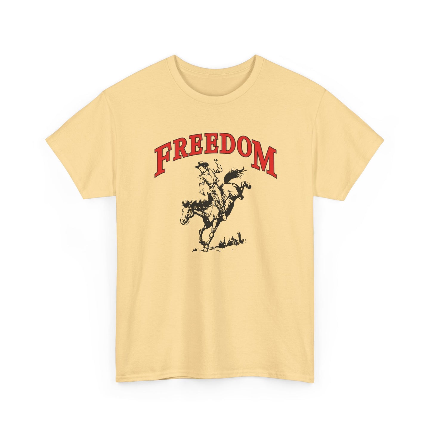 Freedom Western Cowboy Graphic T Shirt Heavy Cotton Tee NEW Gift