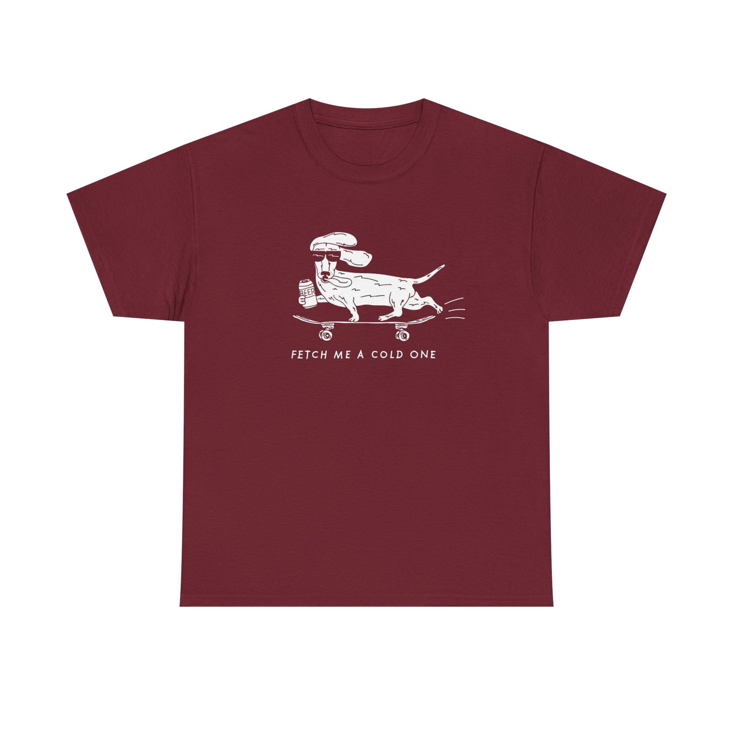 Fetch Me A Cold Beer Funny Dog Graphic T Shirt NEW ADULT REGULAR