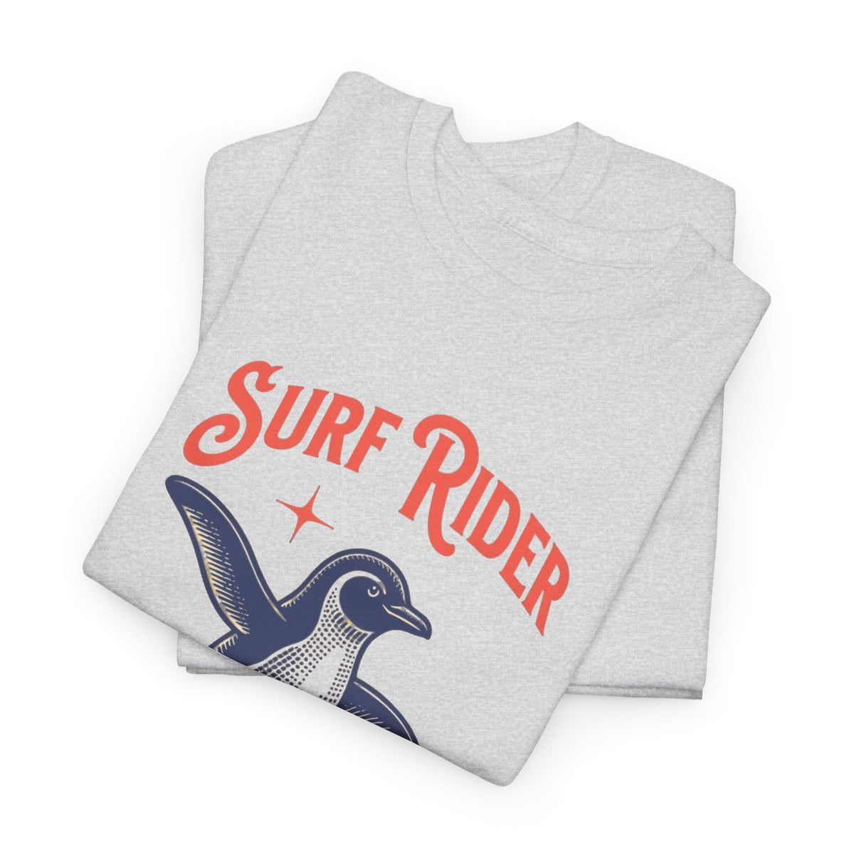 Surf Rider Penguin Graphic T Shirt Men's Heavy Cotton Tee