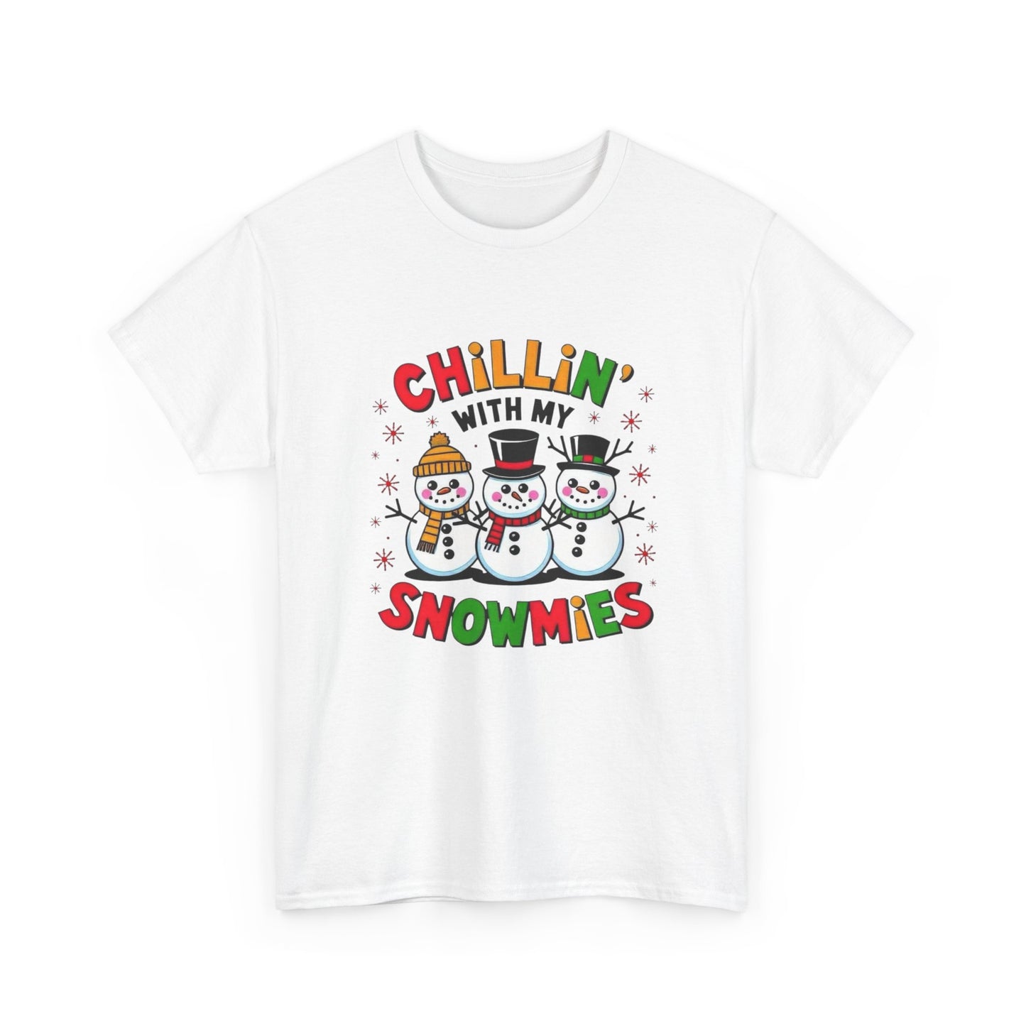 Chilling With My Snowmies Snowmen Christmas Graphic T Shirt ADULT NEW