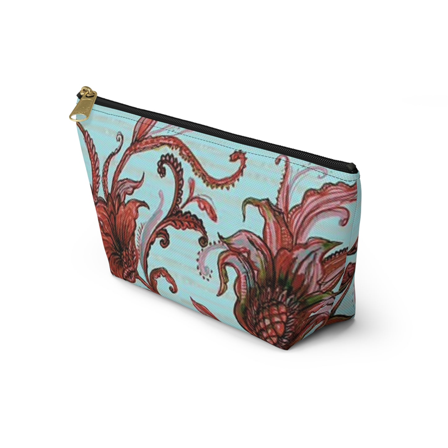 Floral Multi Color Blue Travel Bag Multi ColorAccessory Pouch w T-bottom