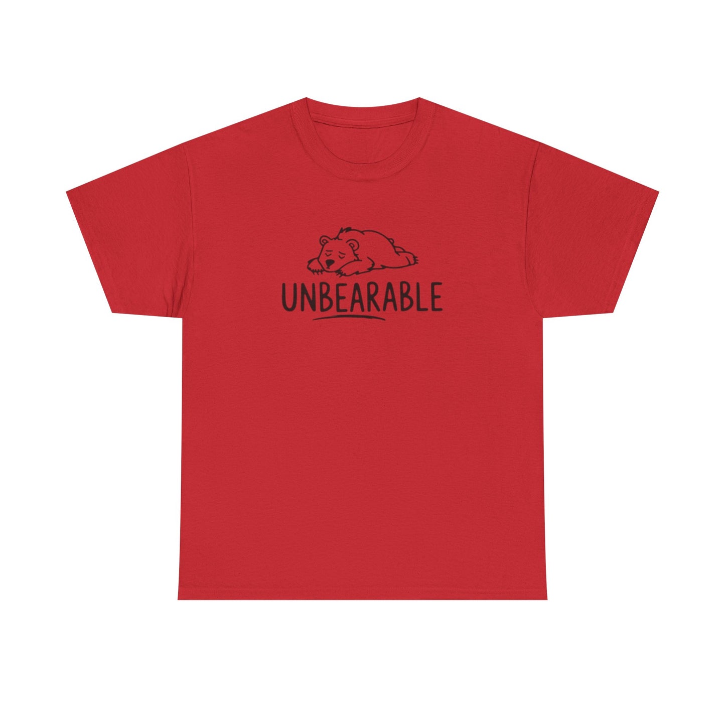 Unbearable T Shirt Funny Bear Graphic Cute Gift Unisex Heavy Cotton Tee