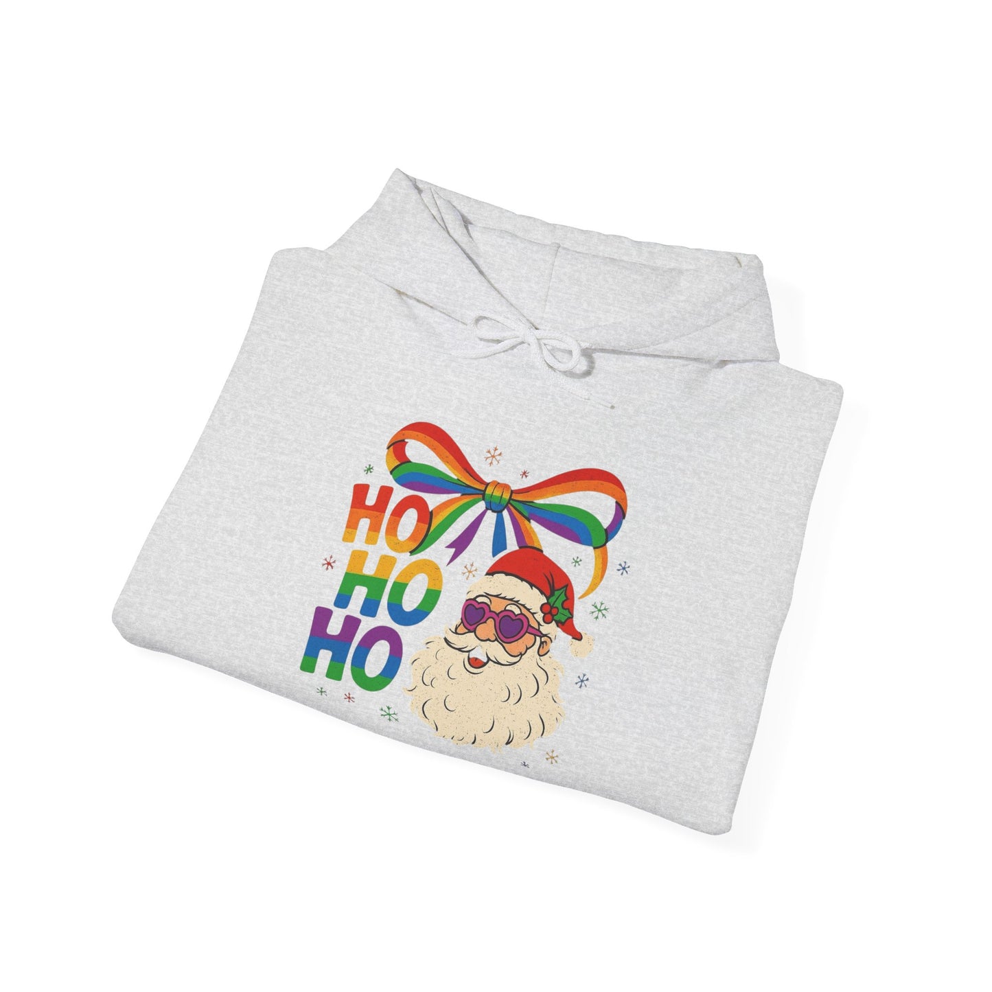Rainbow Christmas Graphic Hoodie Santa Unisex Heavy Blend™ Hooded Sweatshirt NEW