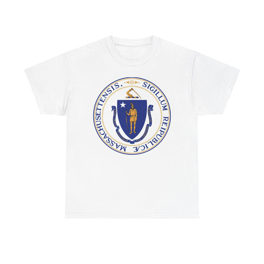 Massachusetts State Logo BRAND NEW Apparel T Shirt Unisex Unisex Heavy Cotton