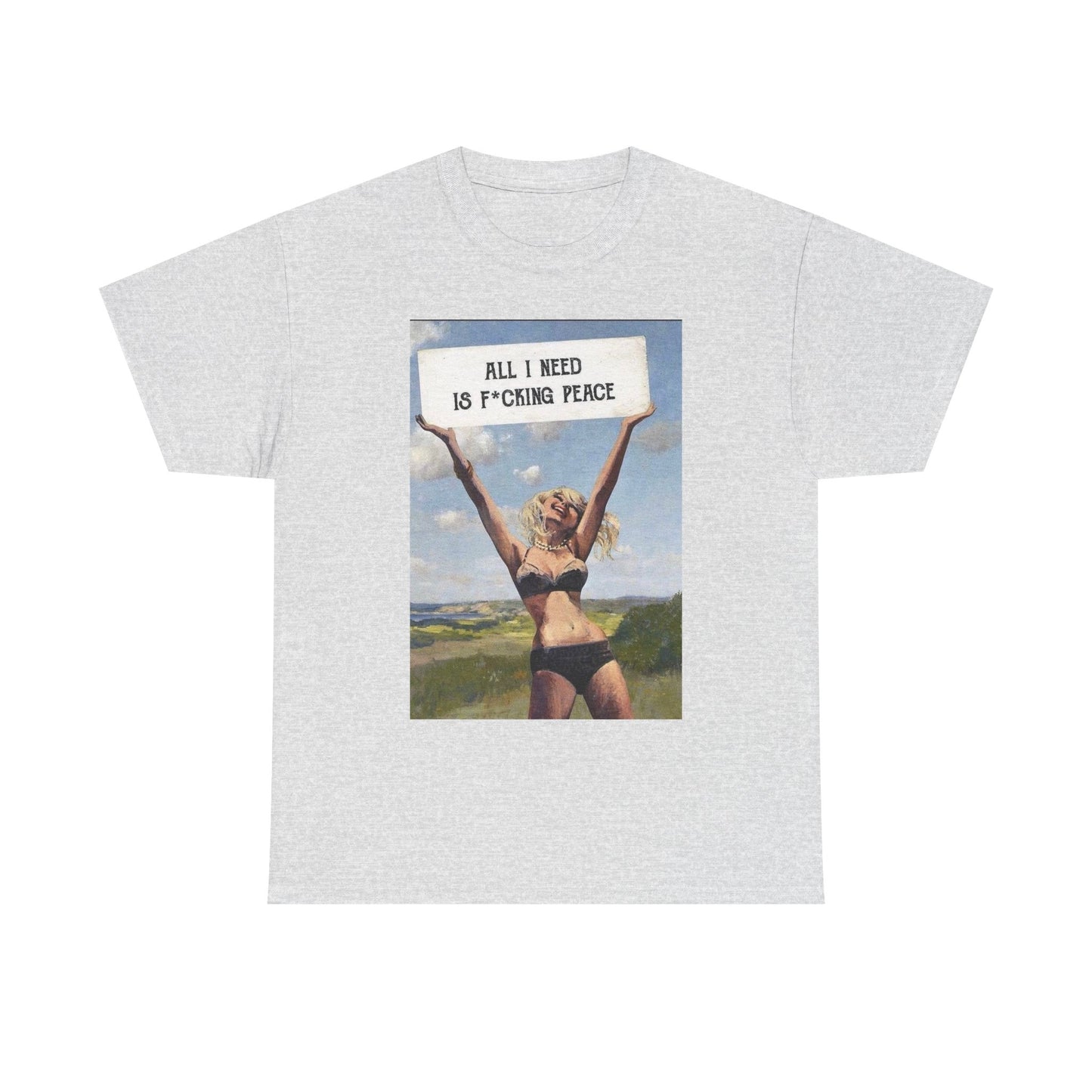 All I Need Is Peace Graphic T-Shirt Womens Comfy Cotton Tee NEW