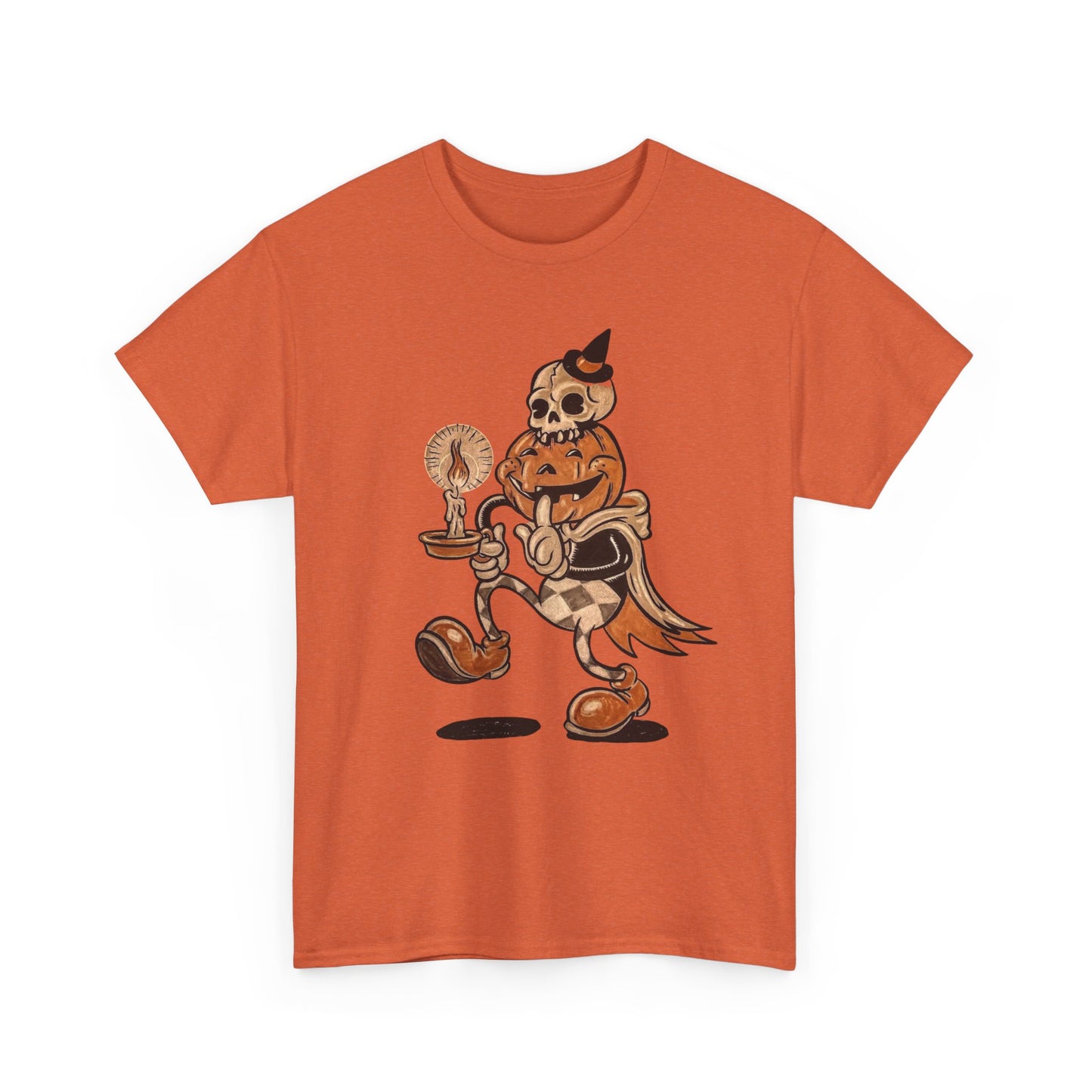 Pumpkin Head Halloween Graphic T Shirt Unisex Heavy Cotton Tee