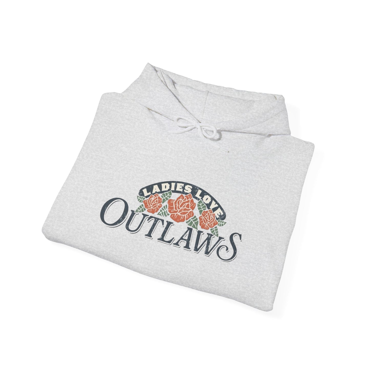 Ladies Love Outlaws Graphic Hoodie Heavy Blend Sweatshirt NEW