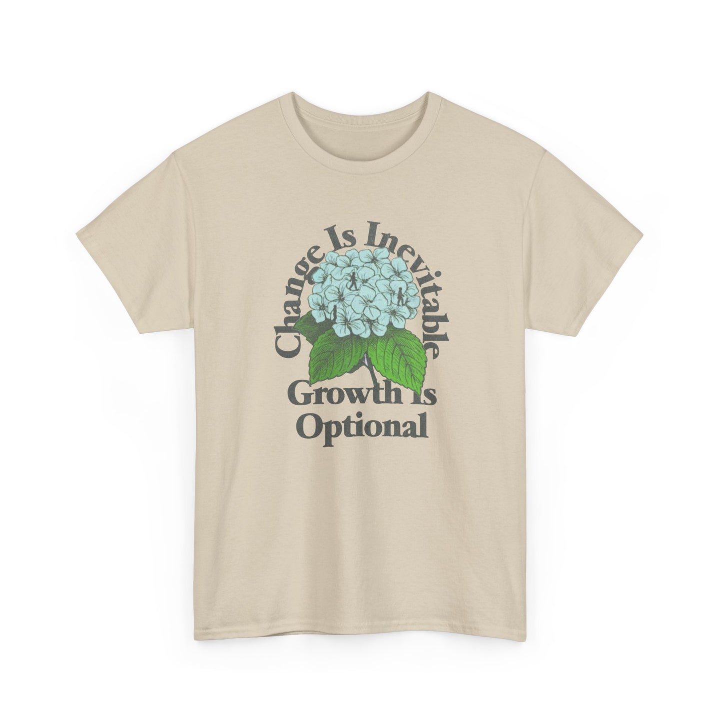 Change Is Inevitable Growth Is Optional Graphic T Shirt NEW Adult Heavy Cotton