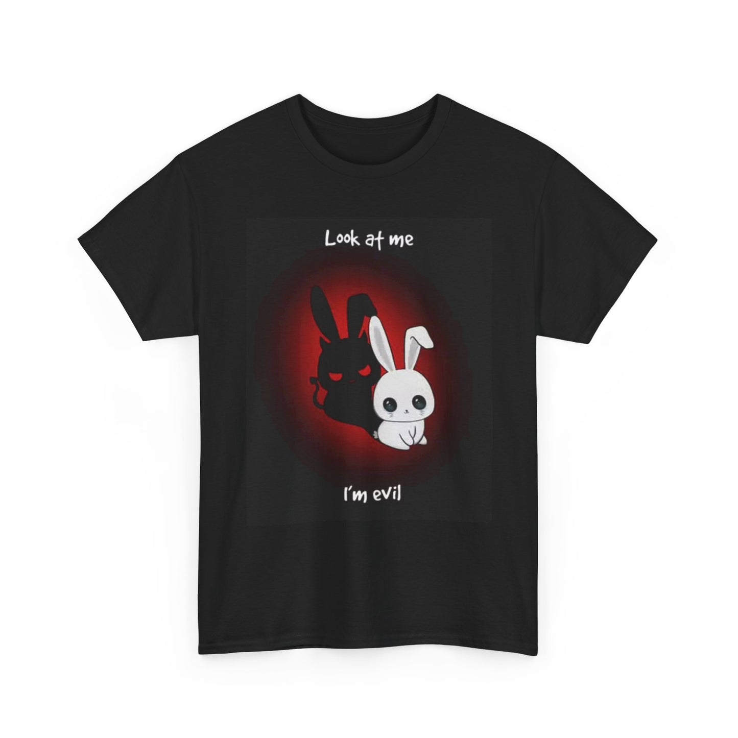 Look At Me Im Evil Bunny Shirt Funny Graphic Unisex Heavy Cotton Tee