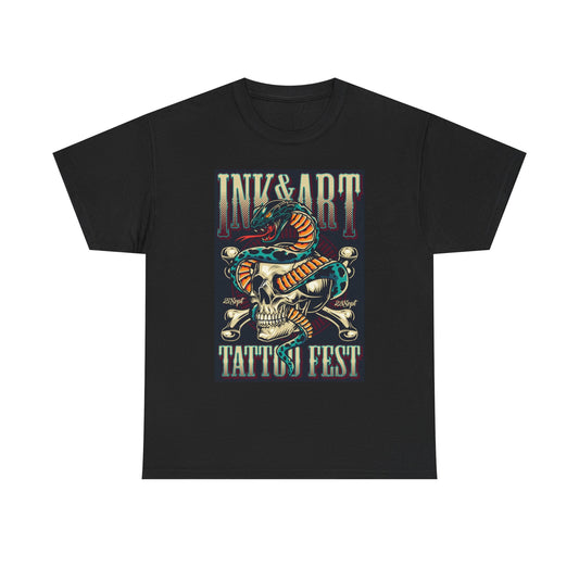 Ink And Art Tattoo Fest Graphic T Shirt Unisex Heavy Cotton Tee