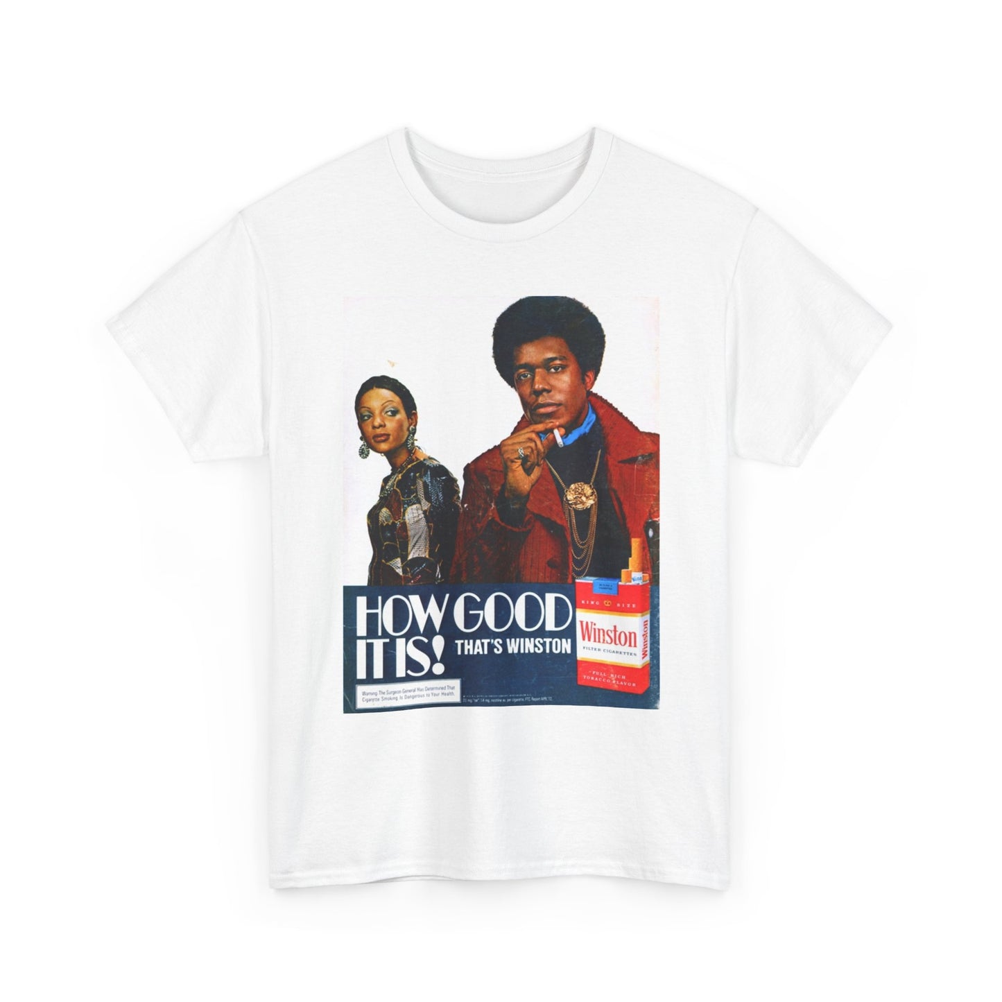 Winston Cigarettes Graphic T Shirt Vintage Retro Poster Unisex Heavy Cotton Tee