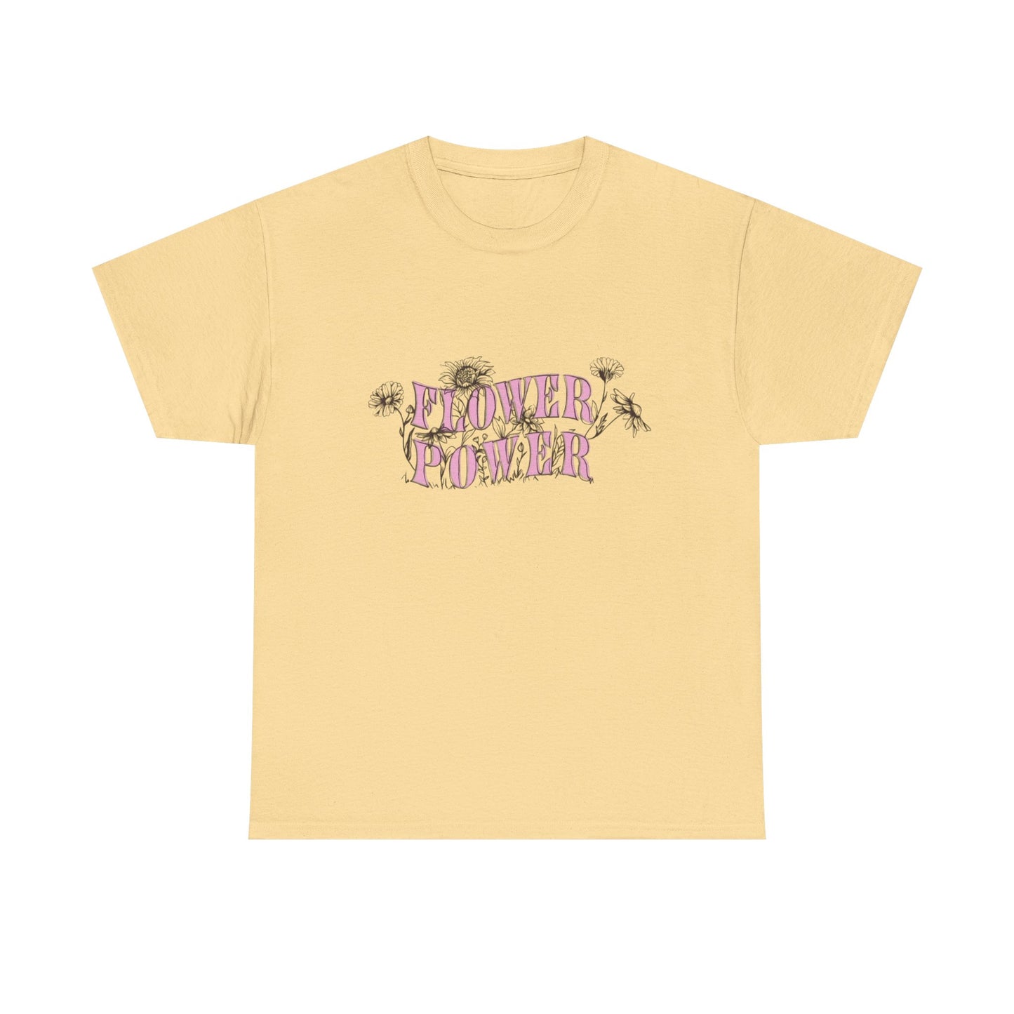 Flower Power T Shirt Unisex Heavy Cotton Tee