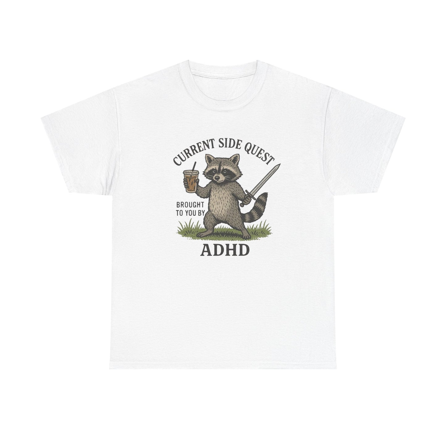 Funny ADHD Side quests Graphic T Shirt Unisex Heavy Cotton Tee Gift Vintage