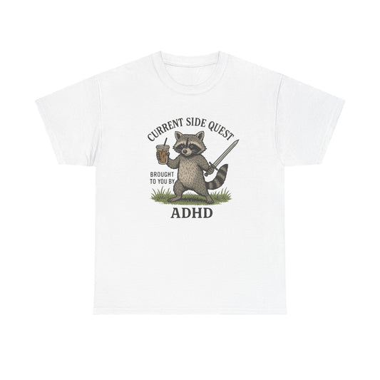 Funny ADHD Side quests Graphic T Shirt Unisex Heavy Cotton Tee Gift Vintage