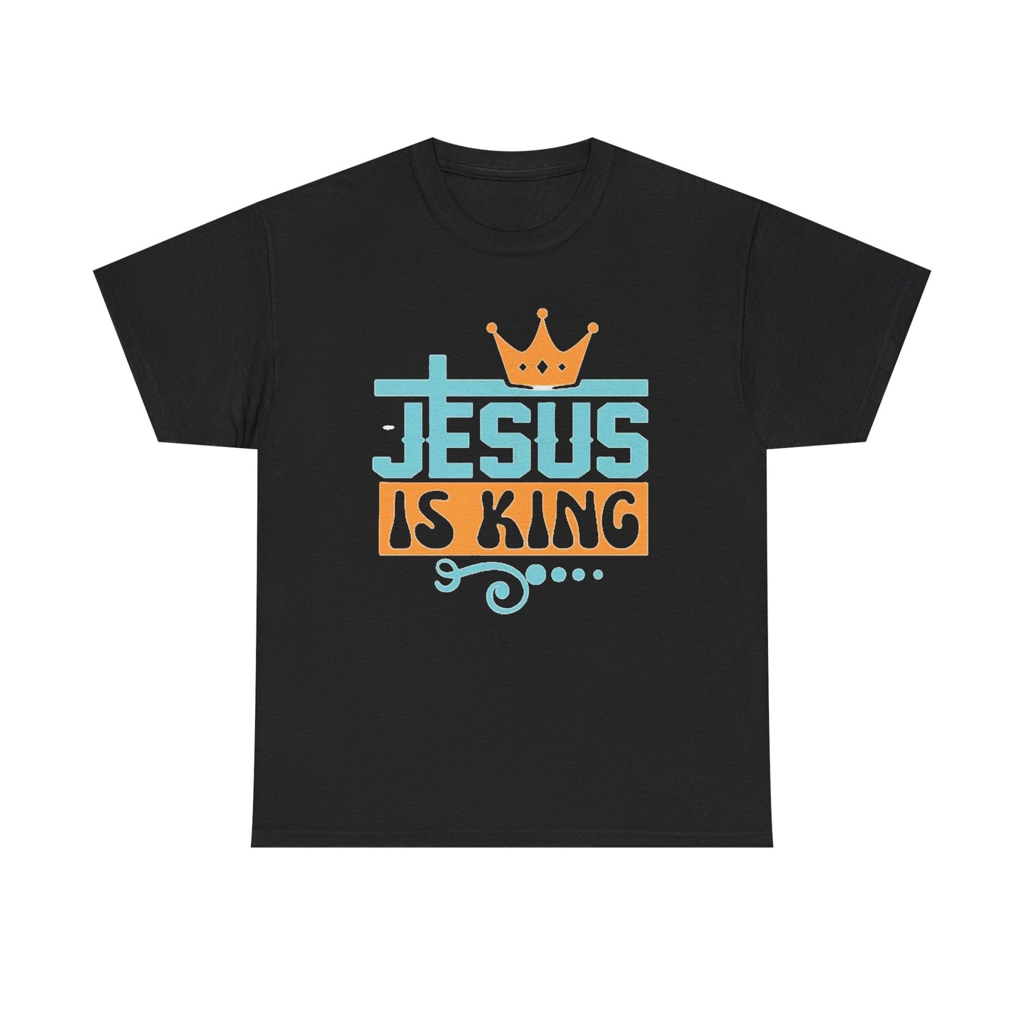 Jesus Tshirt Jesus is king religious Crown Graphic Unisex Heavy Cotton Tee