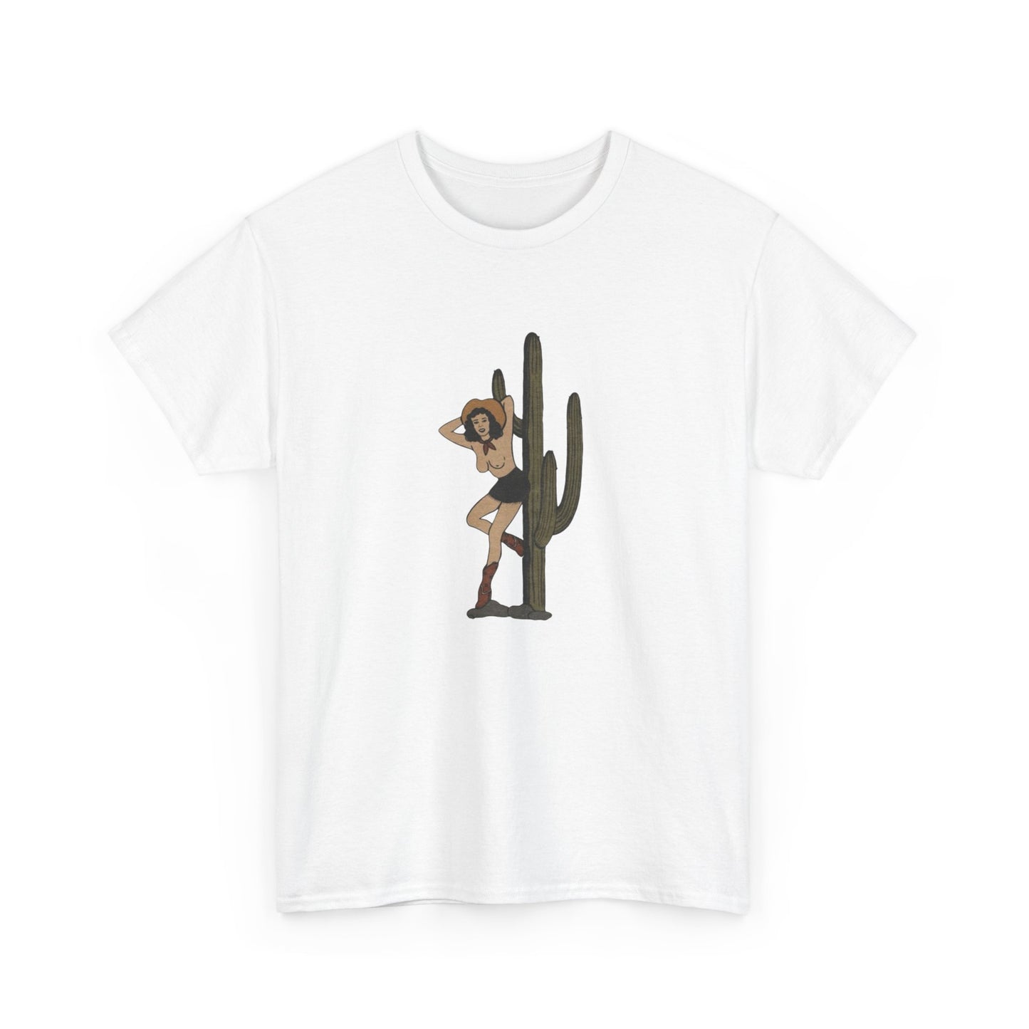 Desert Cowgirl Pinup Graphic T-Shirt Cotton Tee New Gift Vintage