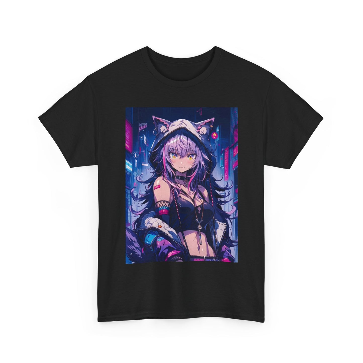 Waifu Anime T-shirt Girl Graphic Cartoon Retro Gaming Unisex Heavy Tee Gamer 9