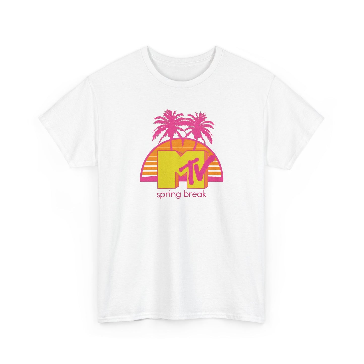 MTV Spring Break Vintage Tropical Graphic T-Shirt Unisex Heavy Cotton Tee