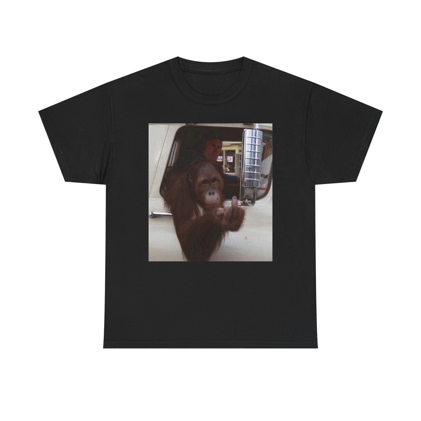 Funny Monkey Middle Finger Hilarious Graphic T-Shirt Unisex Heavy Cotton Tee NEW