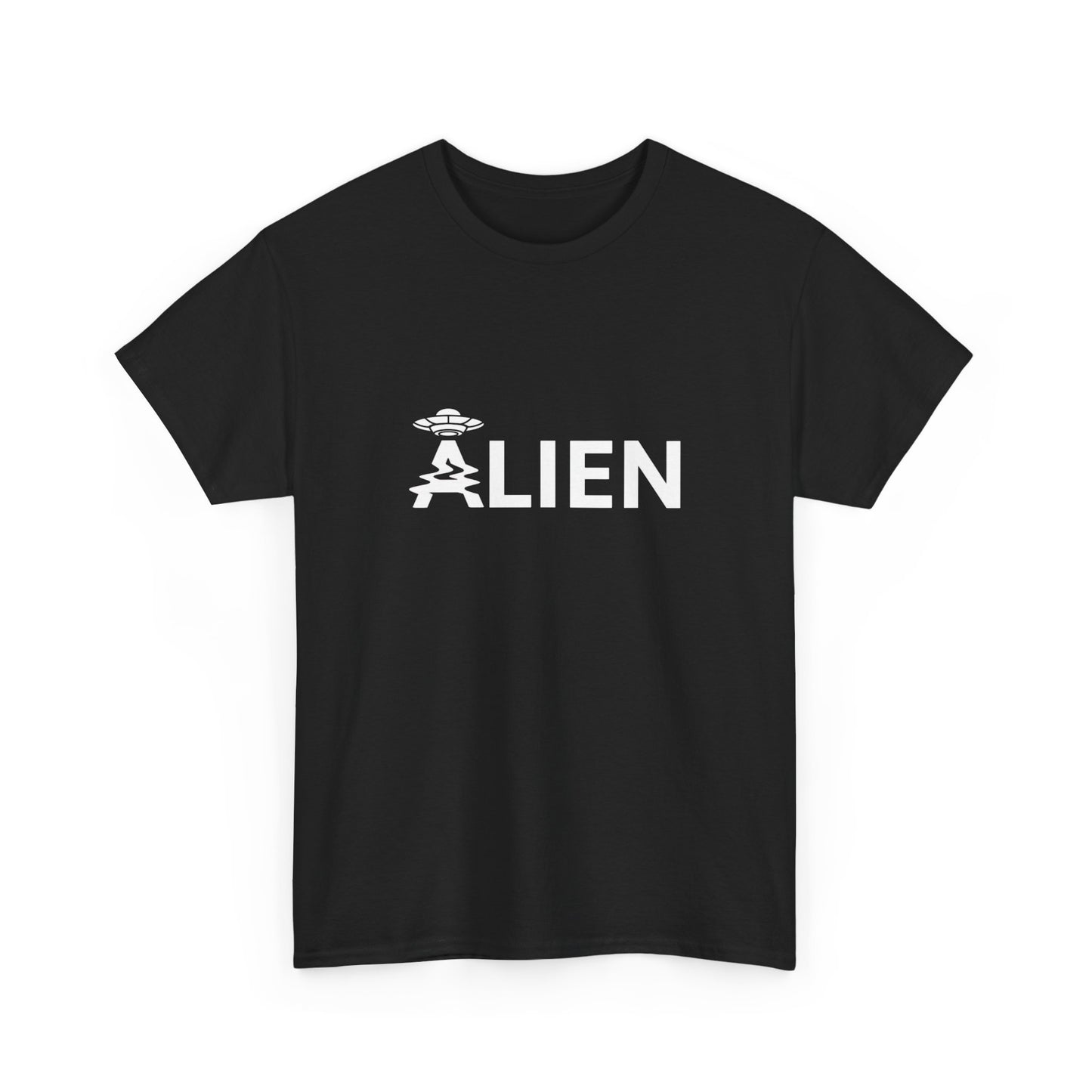 Alien Space Craft Landing Funny Graphic T Shirt Unisex Heavy Cotton Tee