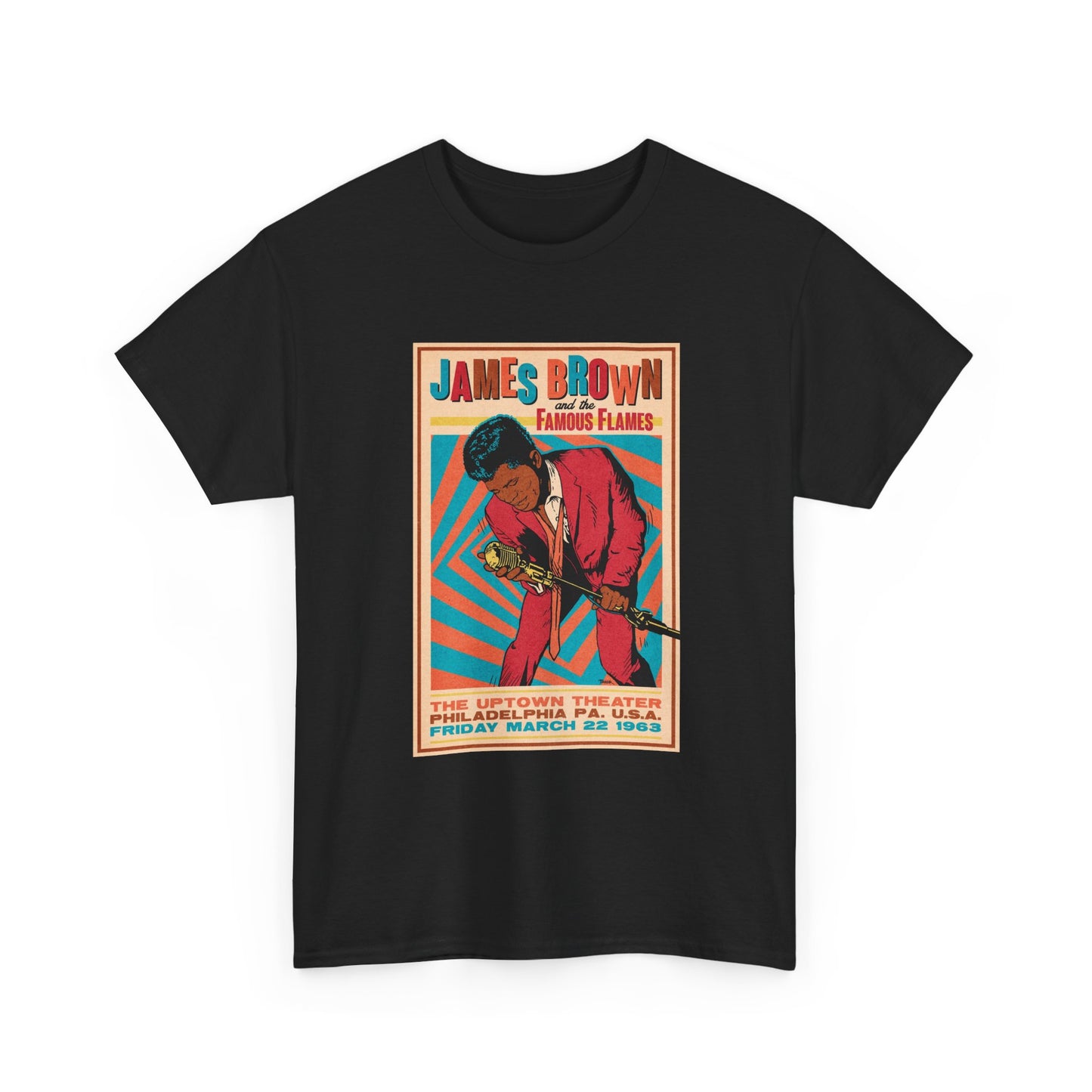 James Brown Tshirt Vintage Concert Philly 1963 The Godfather Unisex Heavy Cotton