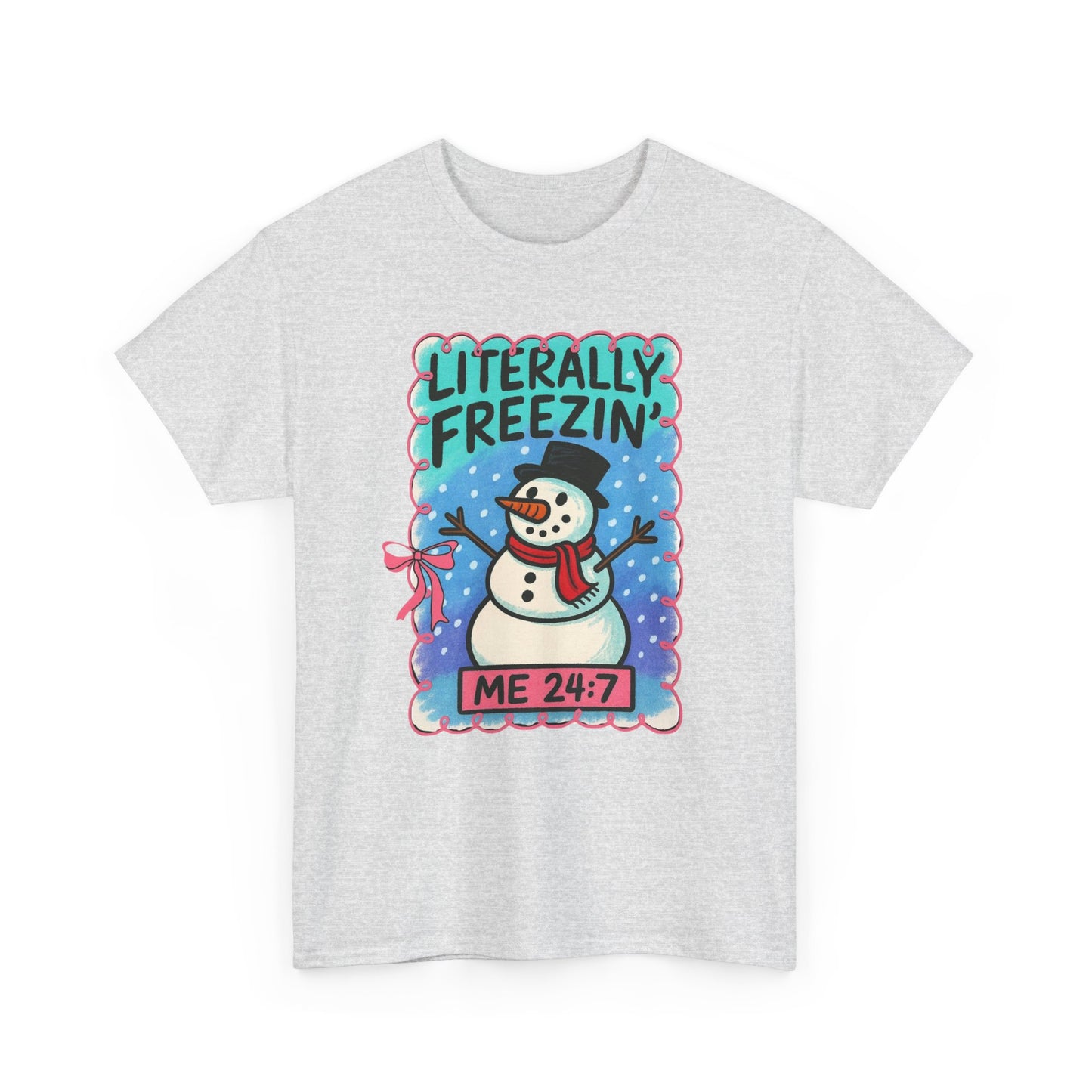 Literally Freezing Snowman Graphic T Shirt ADULT NEW