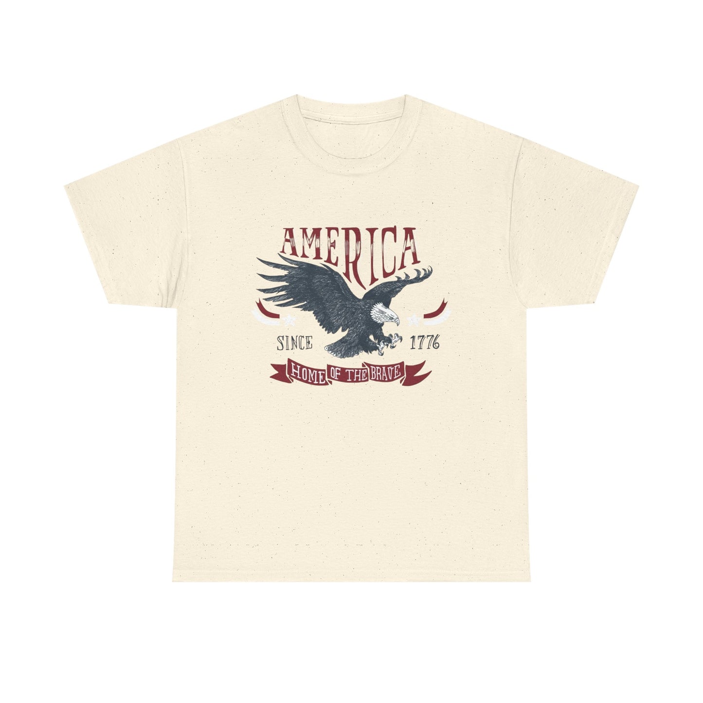 Home Of The Brave USA Retro Graphic T Shirt Men's Heavy Cotton Tee