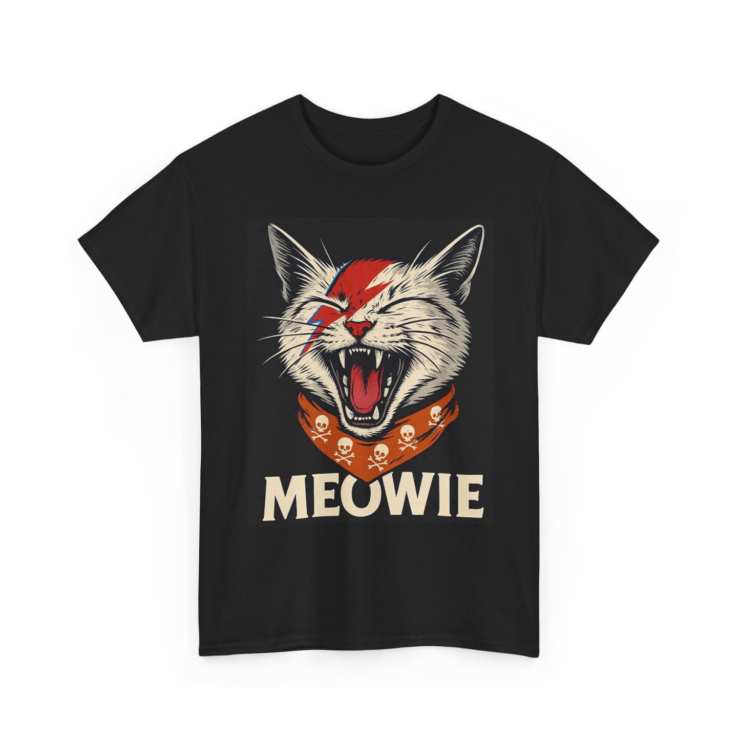 Meowie Funny Graphic T Shirt Cat Jokes Unisex Heavy Cotton Tee