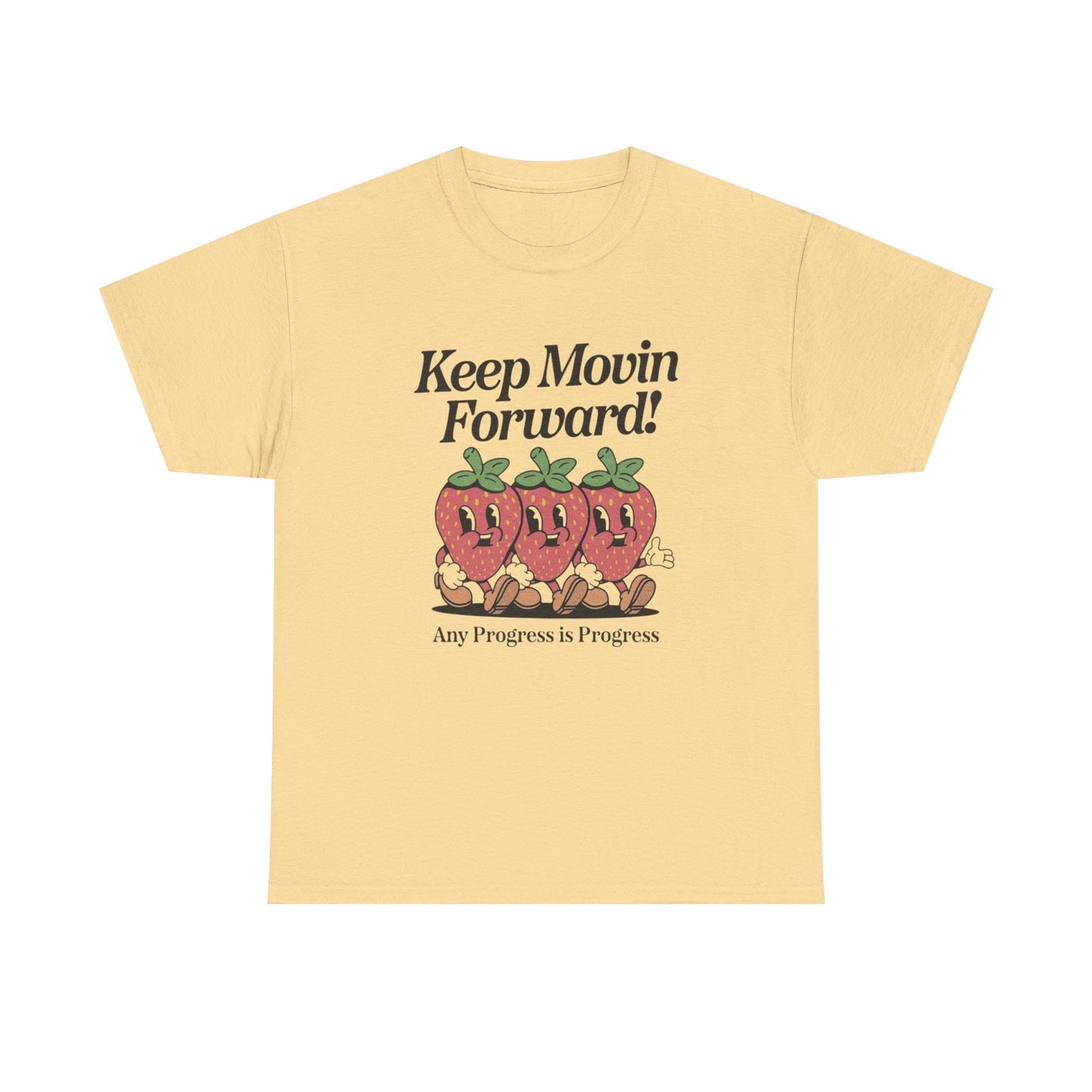 Keep Moving Forward Strawberries Graphic T Shirt ADULT NEW Heavy Cotton Tee