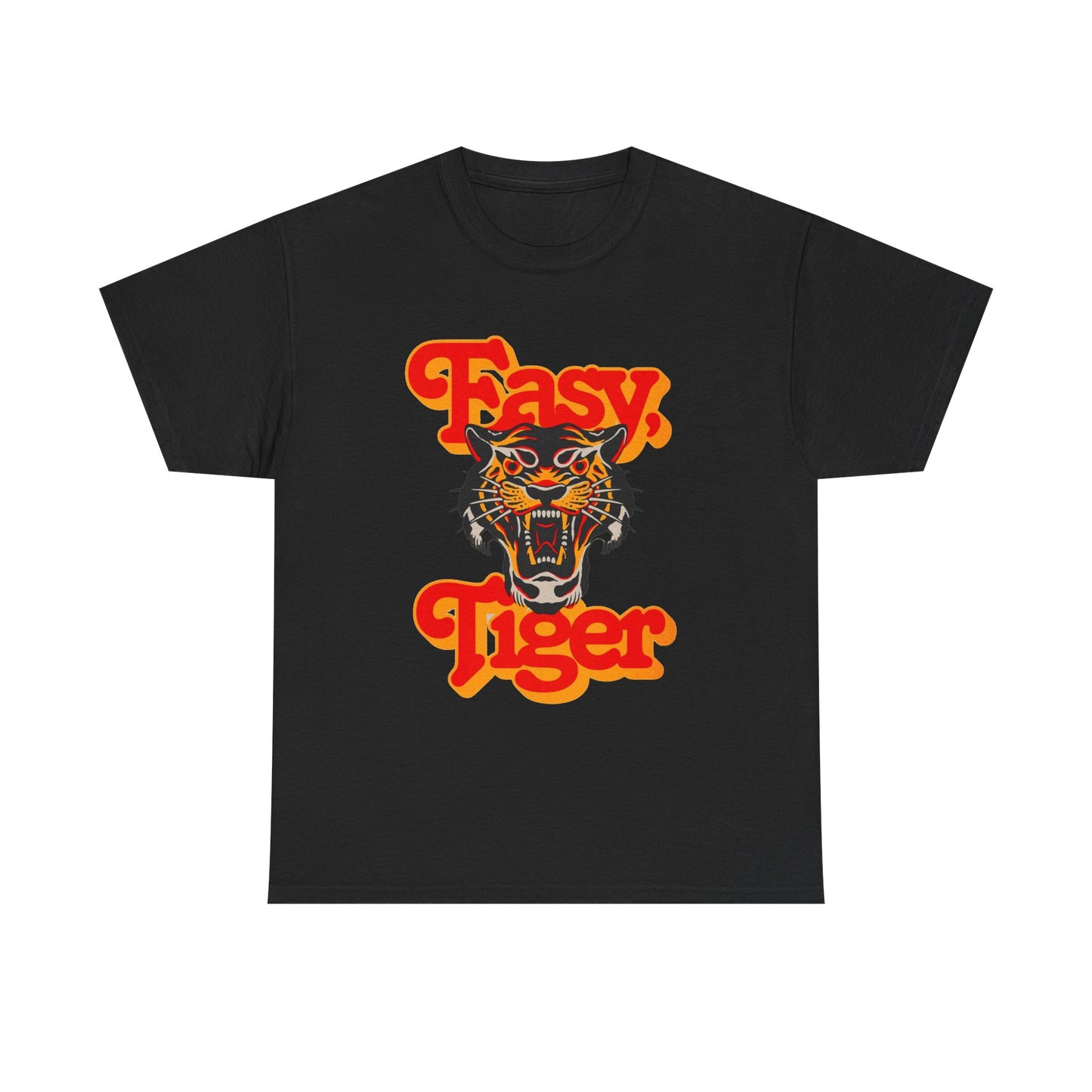 Easy Tiger Retro 70's Classic Graphic T Shirt Regular Men's Heavy Cotton Tee