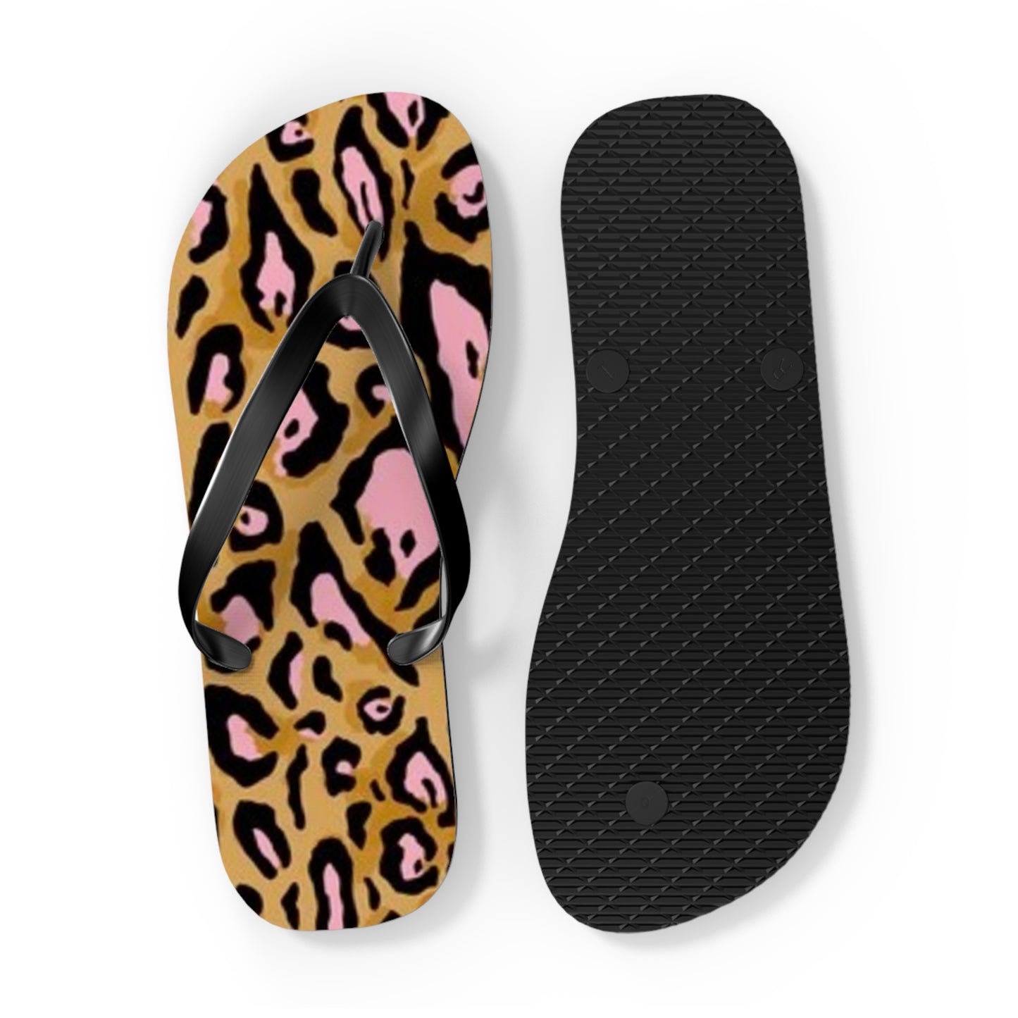 Animal Print Pink Beach Sandals, Slides for Summer, Flip Flops