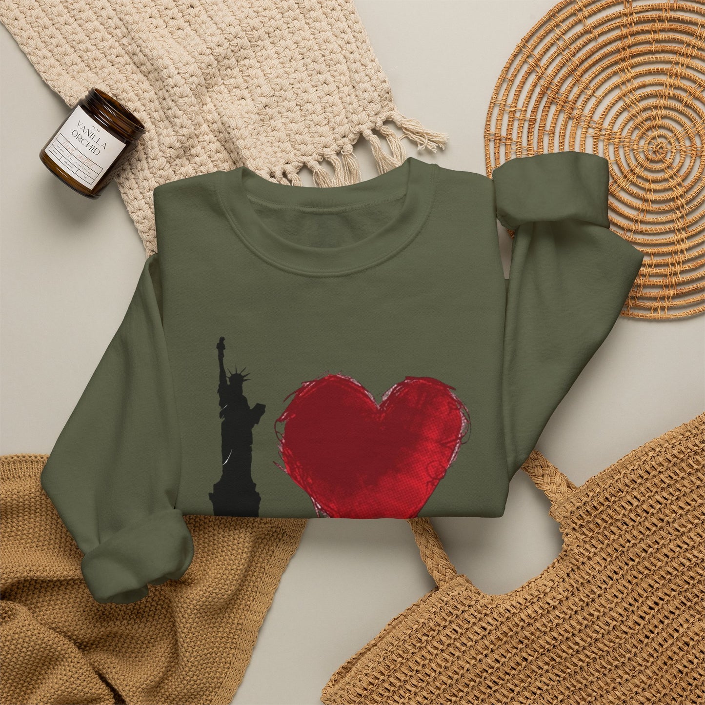 I Love NY Graphic Sweater NEW Unisex Heavy Blend™ Crewneck Sweatshirt