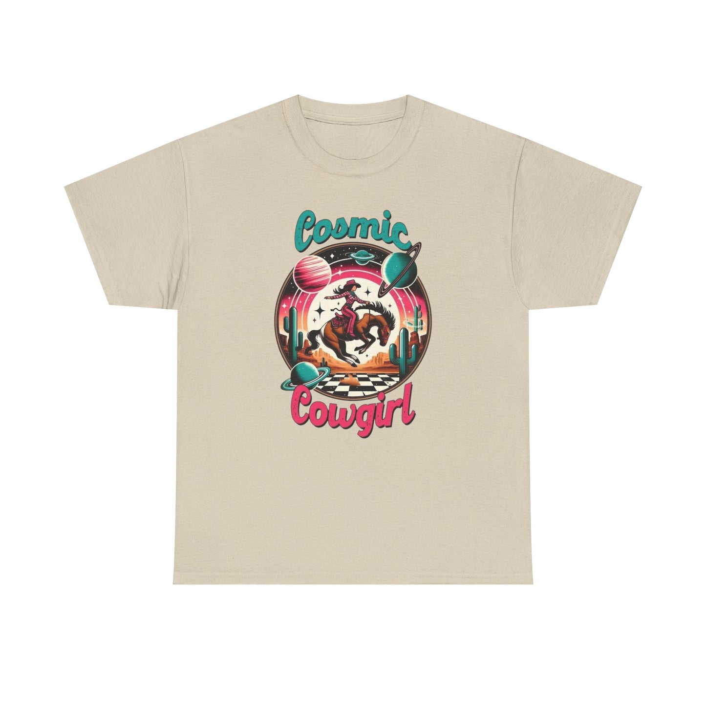Cosmic Cowgirl Graphic T Shirt Unisex Heavy Cotton Tee
