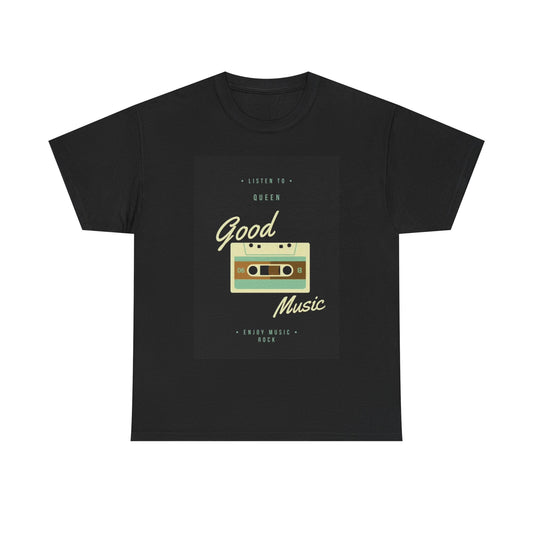 Listen to the music T-shirt vintage cassette tape Unisex Heavy Cotton Tee