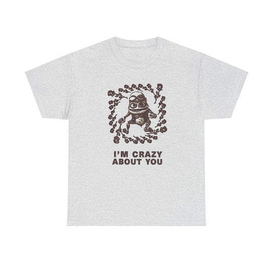 Crazy About You Frog Graphic T Shirt NEW ADULT Unisex Heavy Cotton Tee