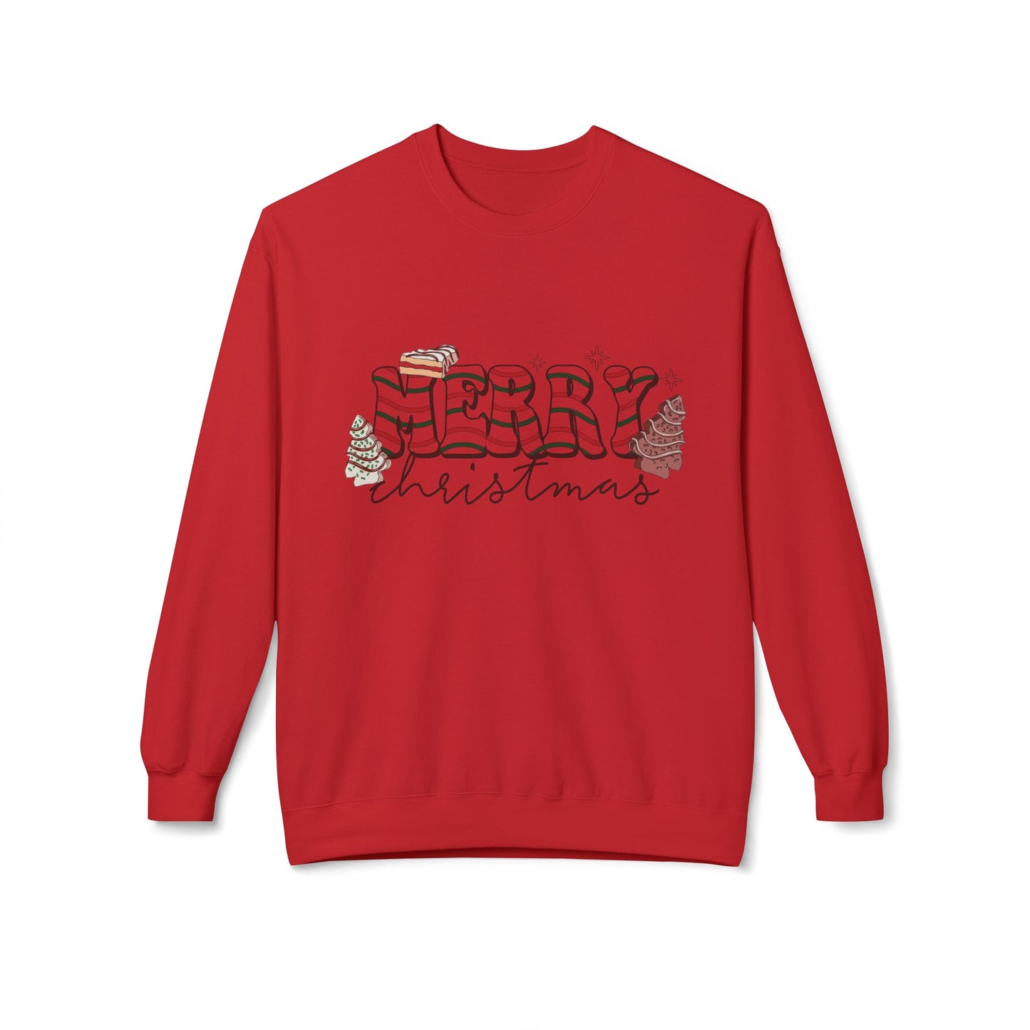 Christmas Tree Cakes Sweater Funny NEW Unisex Fleece Crewneck Sweatshirt