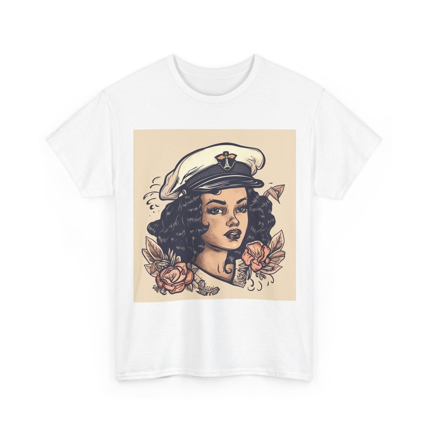 Sailor Jerry Tshirt Vintage Navy Tattoos Sailor Retro Unisex Heavy Cotton Tee 50