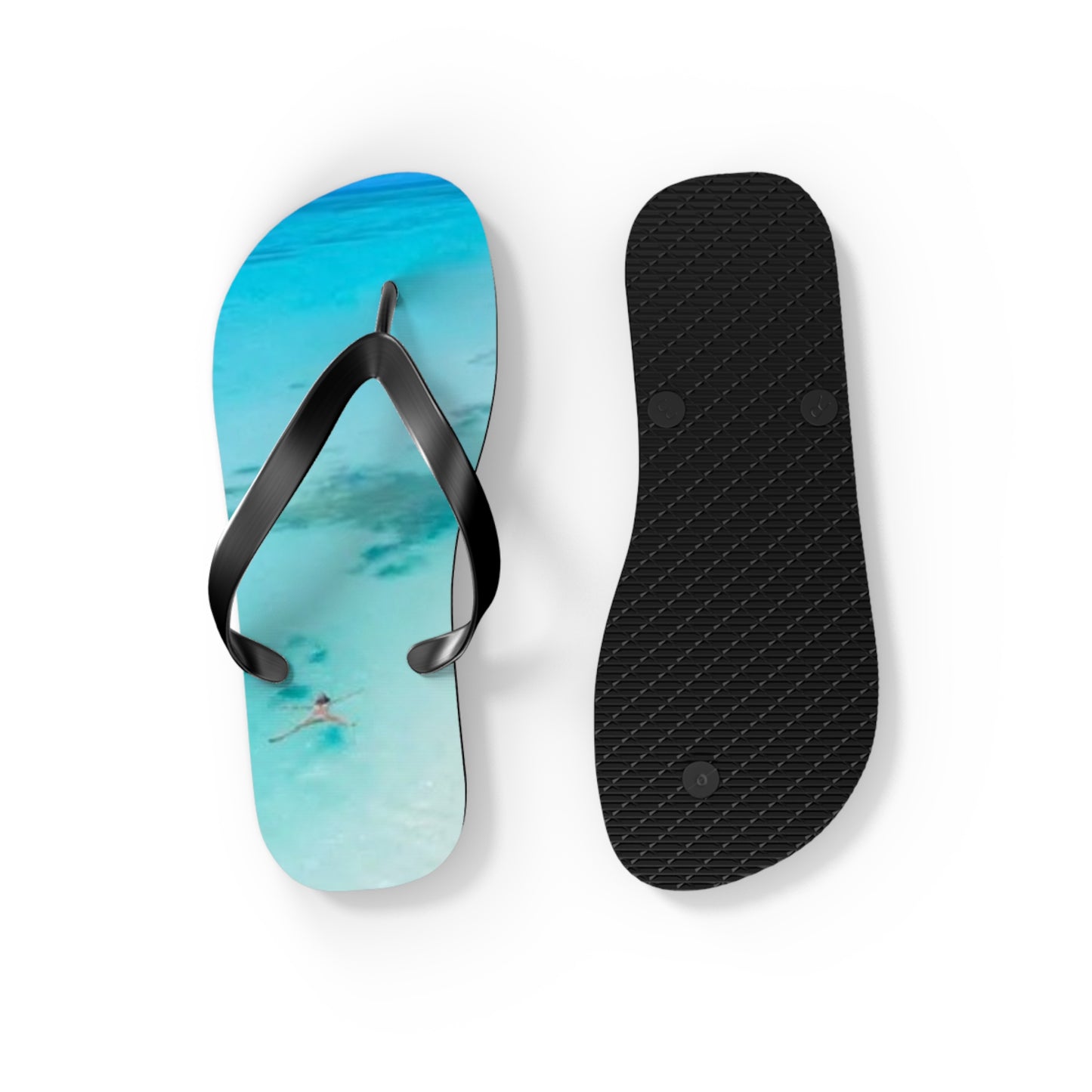 Ocean Beach Graphic Flip Flops, Sandals Slides, Summer Footwear, Brand New