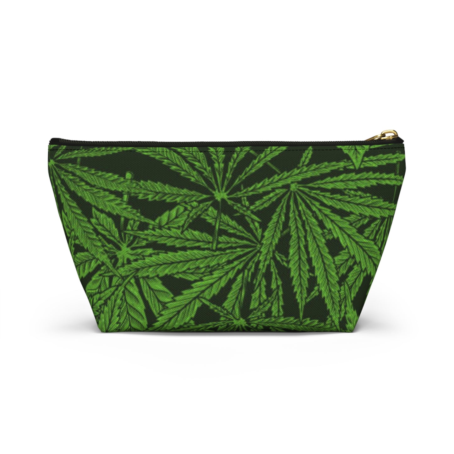Travel Bag Multi Color Accessory Pouch w T-bottom All Over Weed Print 420