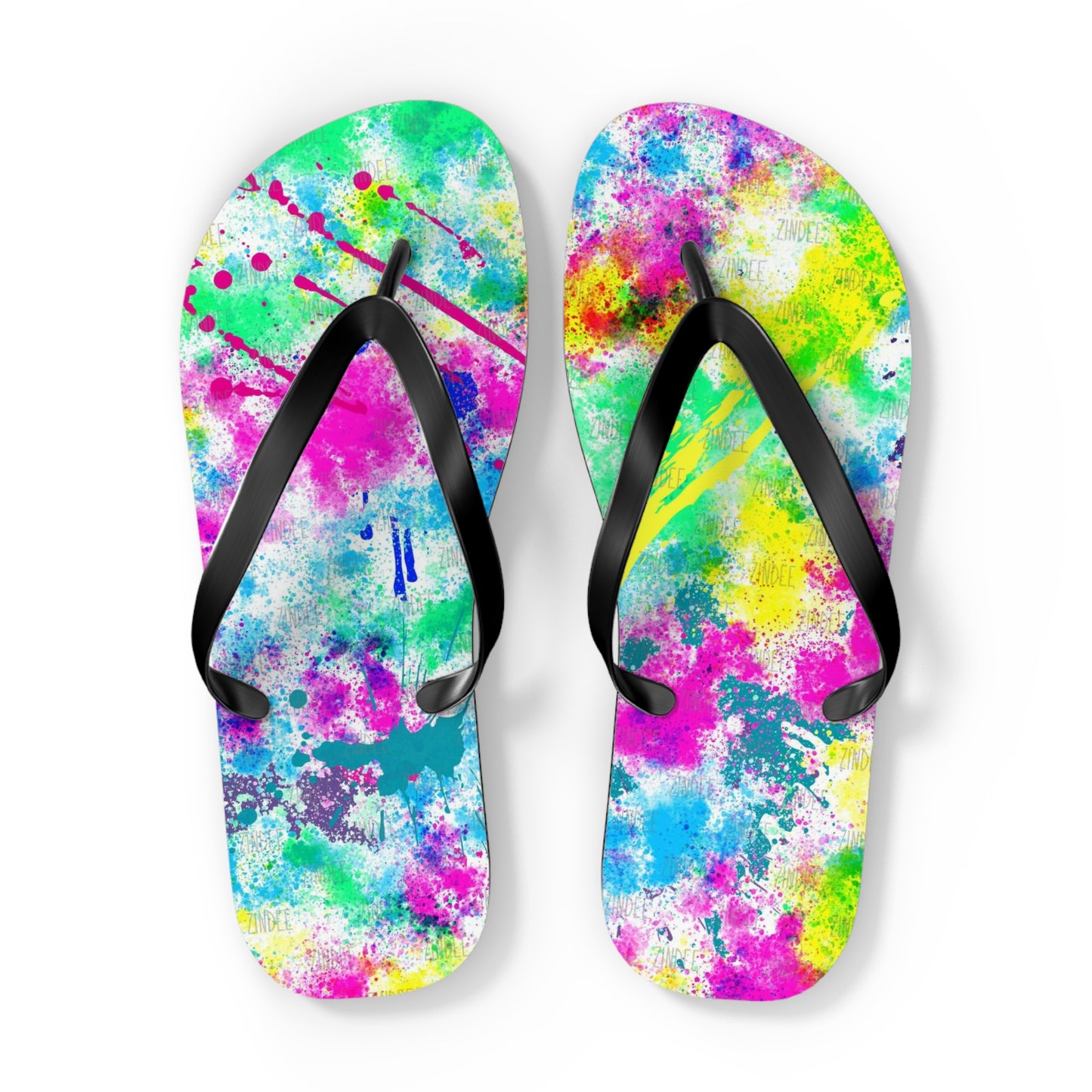 Neon Paint Flip Flops, Sandals Slides, Summer Footwear, Brand New