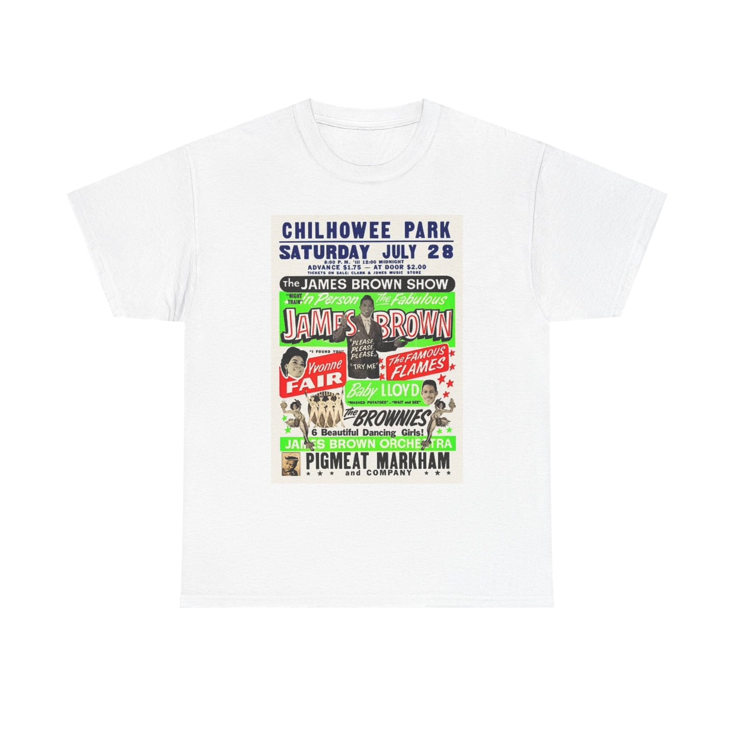 James Brown Graphic T Shirt Vintage Show Unisex Heavy Cotton Tee